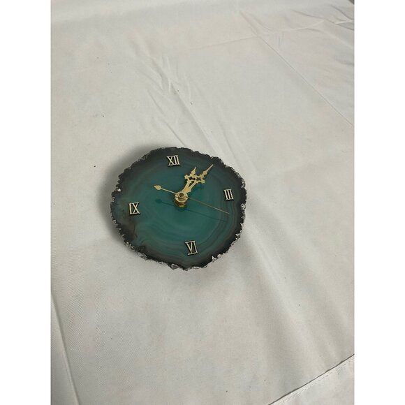 Blue/green Geode Wall Clock - Picture 2 of 3